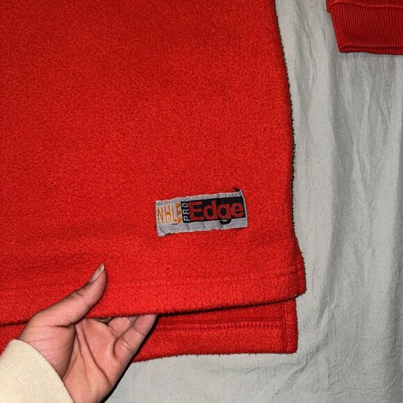 Vtg Pro Edge Hoodie Adult Large Red Detroit Red Wings NHL Hockey Sport Fleece - Picture 4 of 7